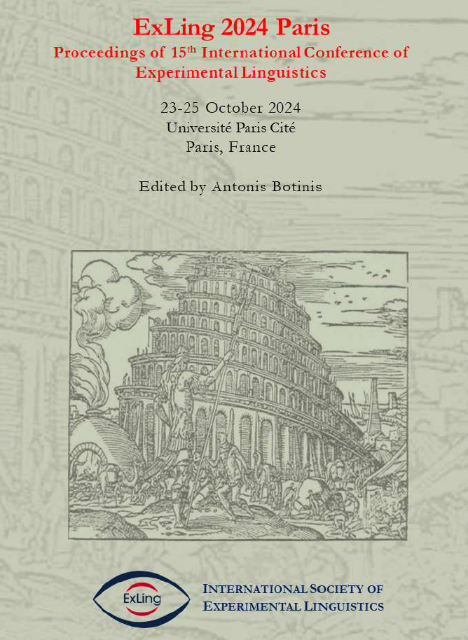 Proceedings of the 15th International Conference of Experimental Linguistics