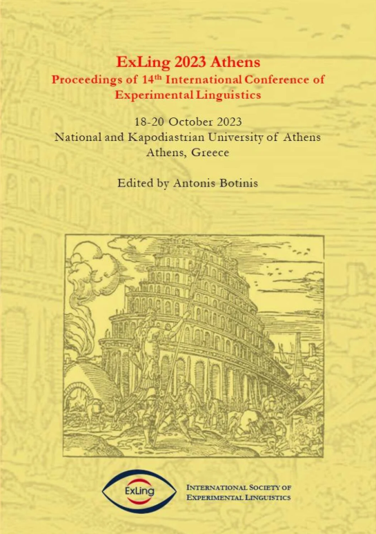 Proceedings of 14th International Conference of Experimental Linguistics